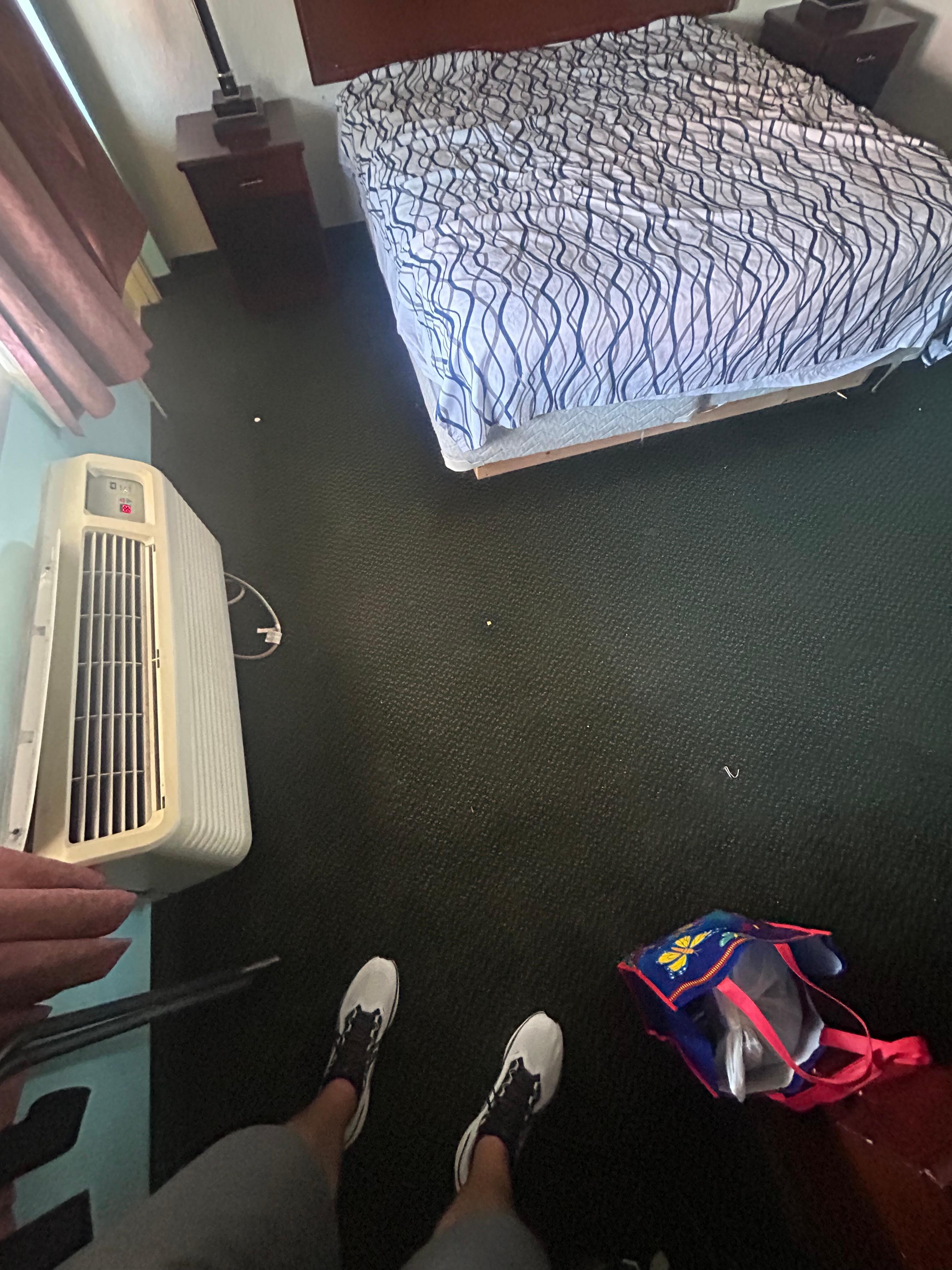 Trash on the floor.