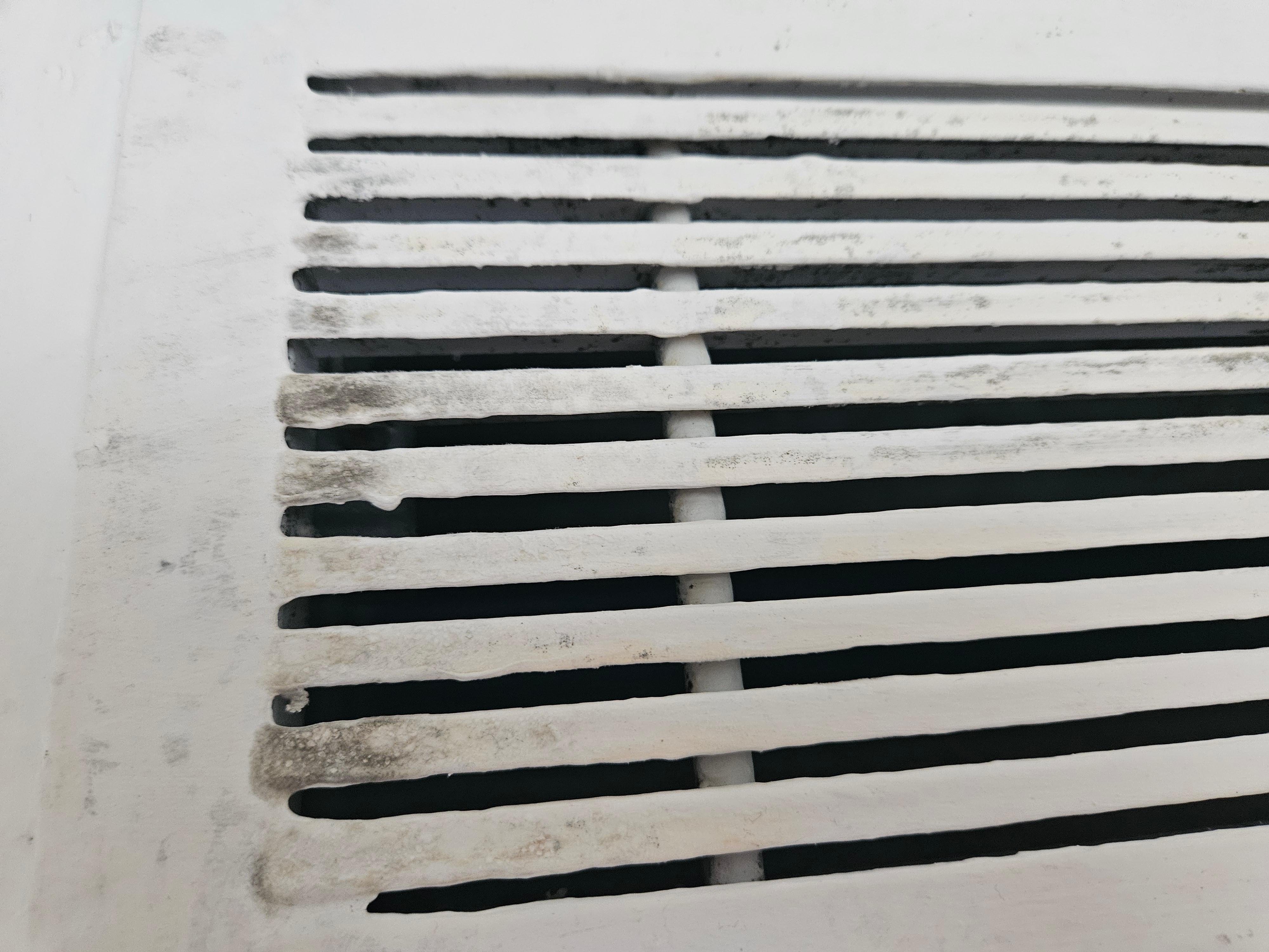 Air vent to the room has mold all over it.