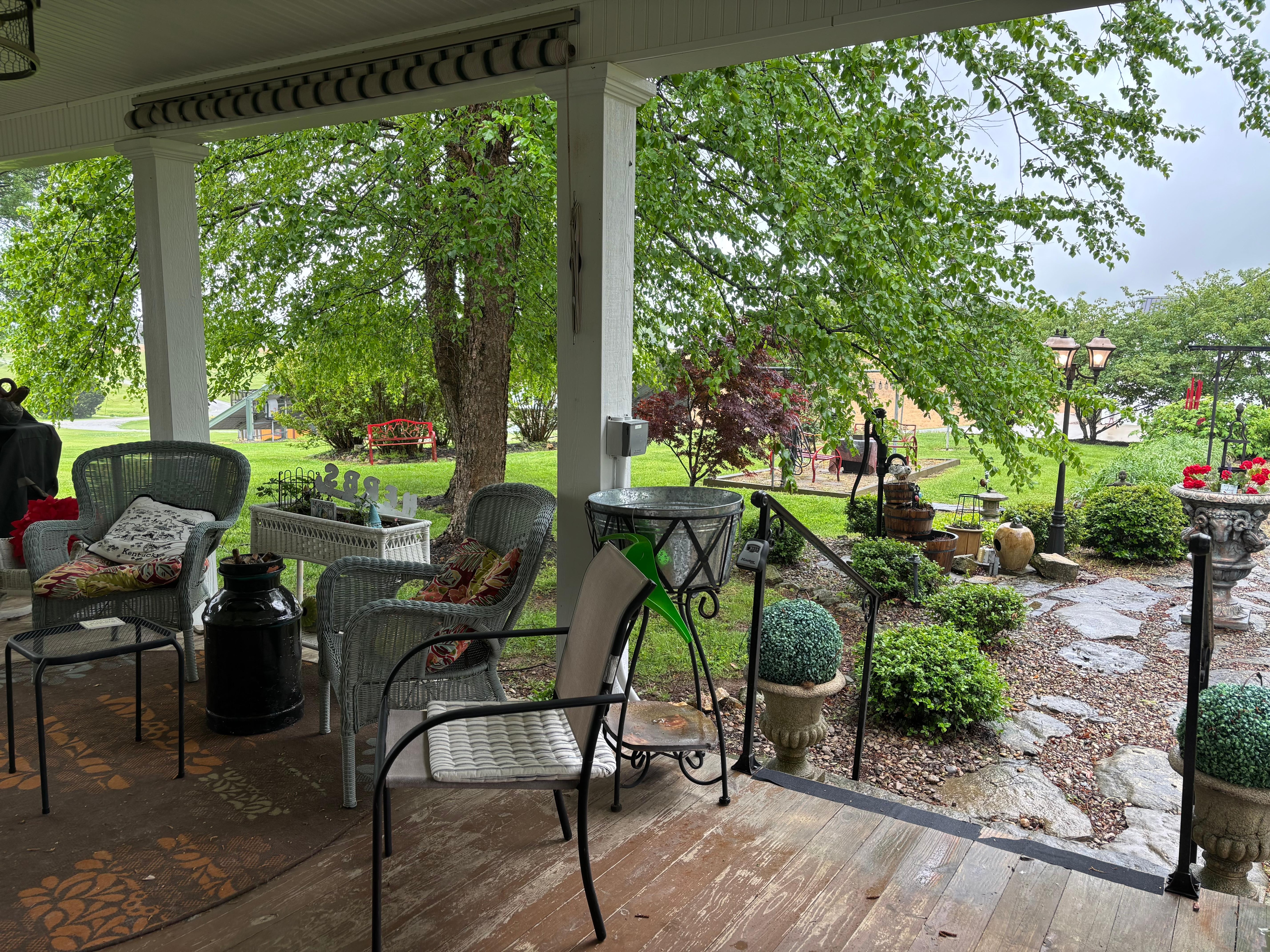 Another view off the back patio and gardens 