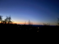 Sunrise view from the top of the hill approximately 50 meters from the Property.