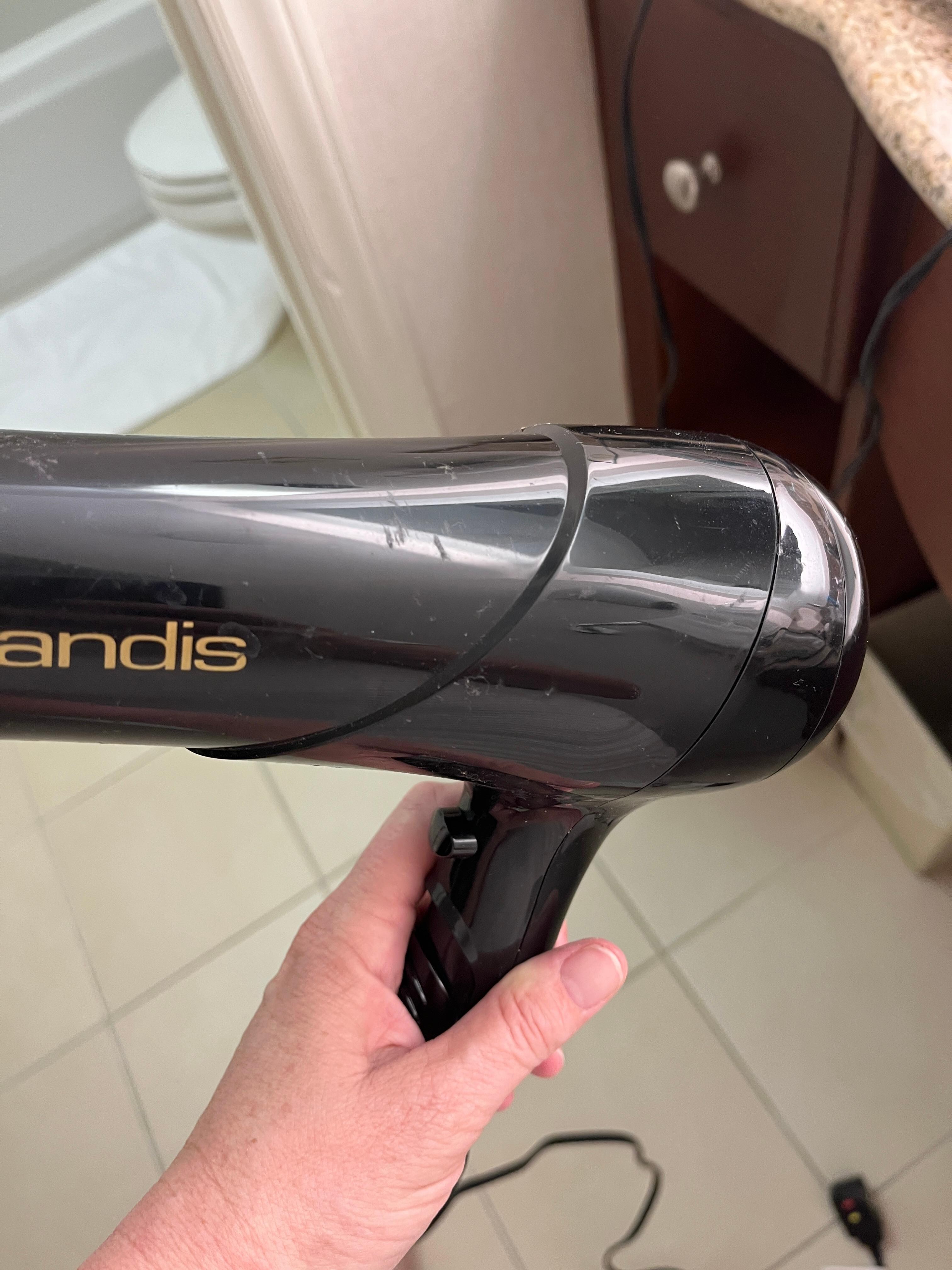 Hairdryer was covered in something sticky
