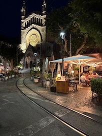 Not even two minutes away, the town square. I think we tried all the cafes and loved the food, especially the orange sorbet!