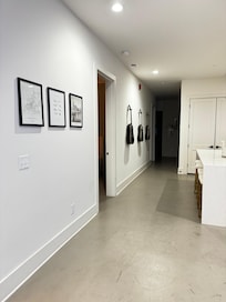 Long corridor leading to bedrooms