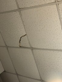 Broken ceiling tiles