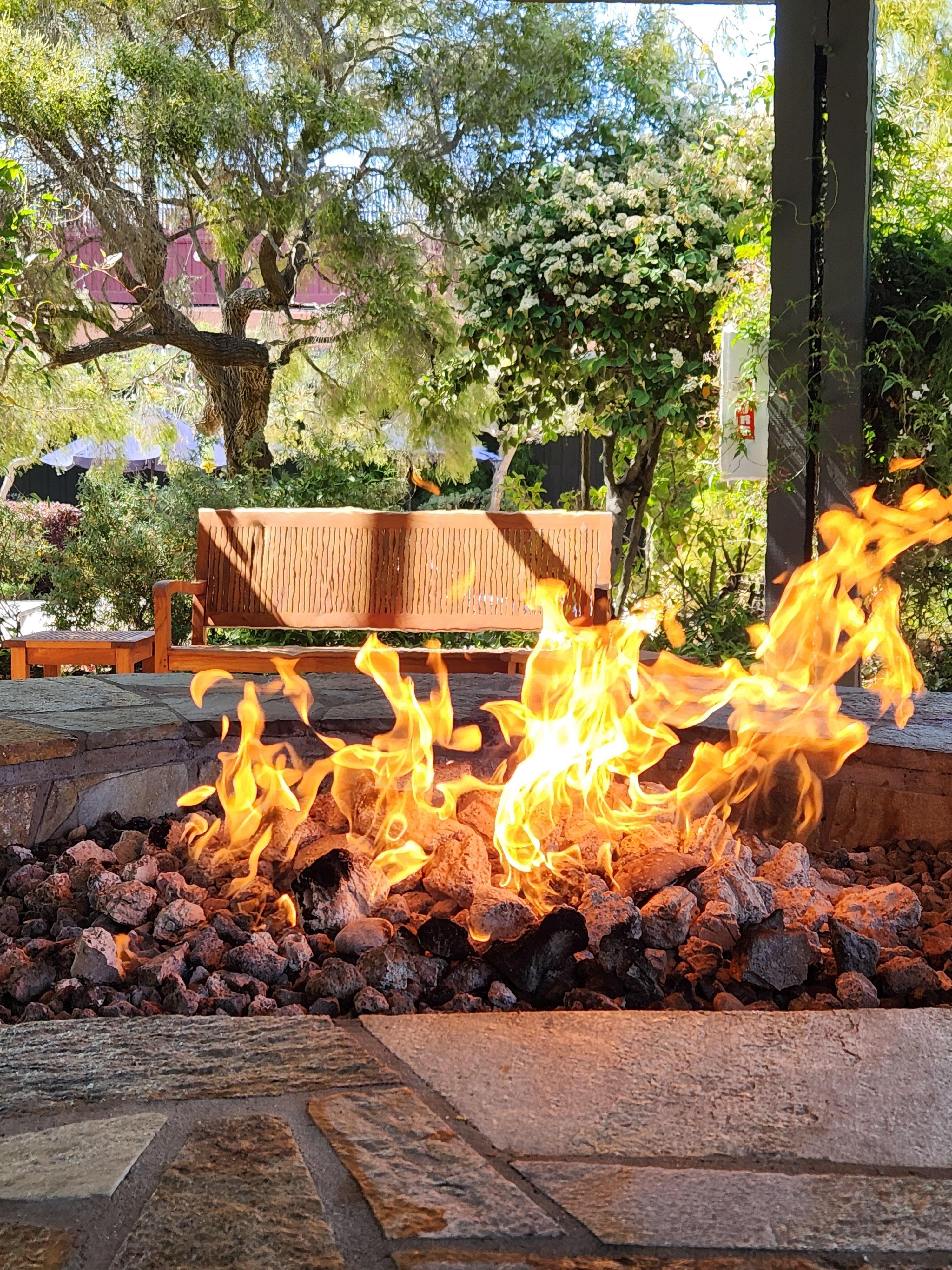 Fire pit, always on and very warm
