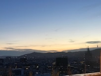 View from rooftop pool inland