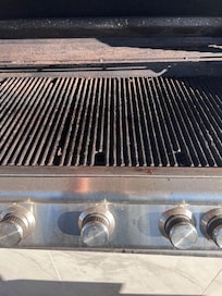 Gas grill broken and leaked gas.