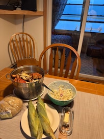 A delicious crab FEAST we cooked up while here.