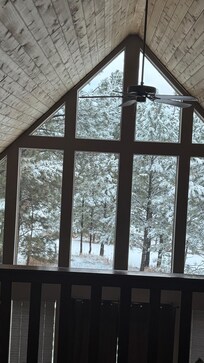 Light snow our first night of arrival and woke up to a stunning view of snow covered trees