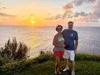 Our sunset from the golf course bluff overlooking the ocean.