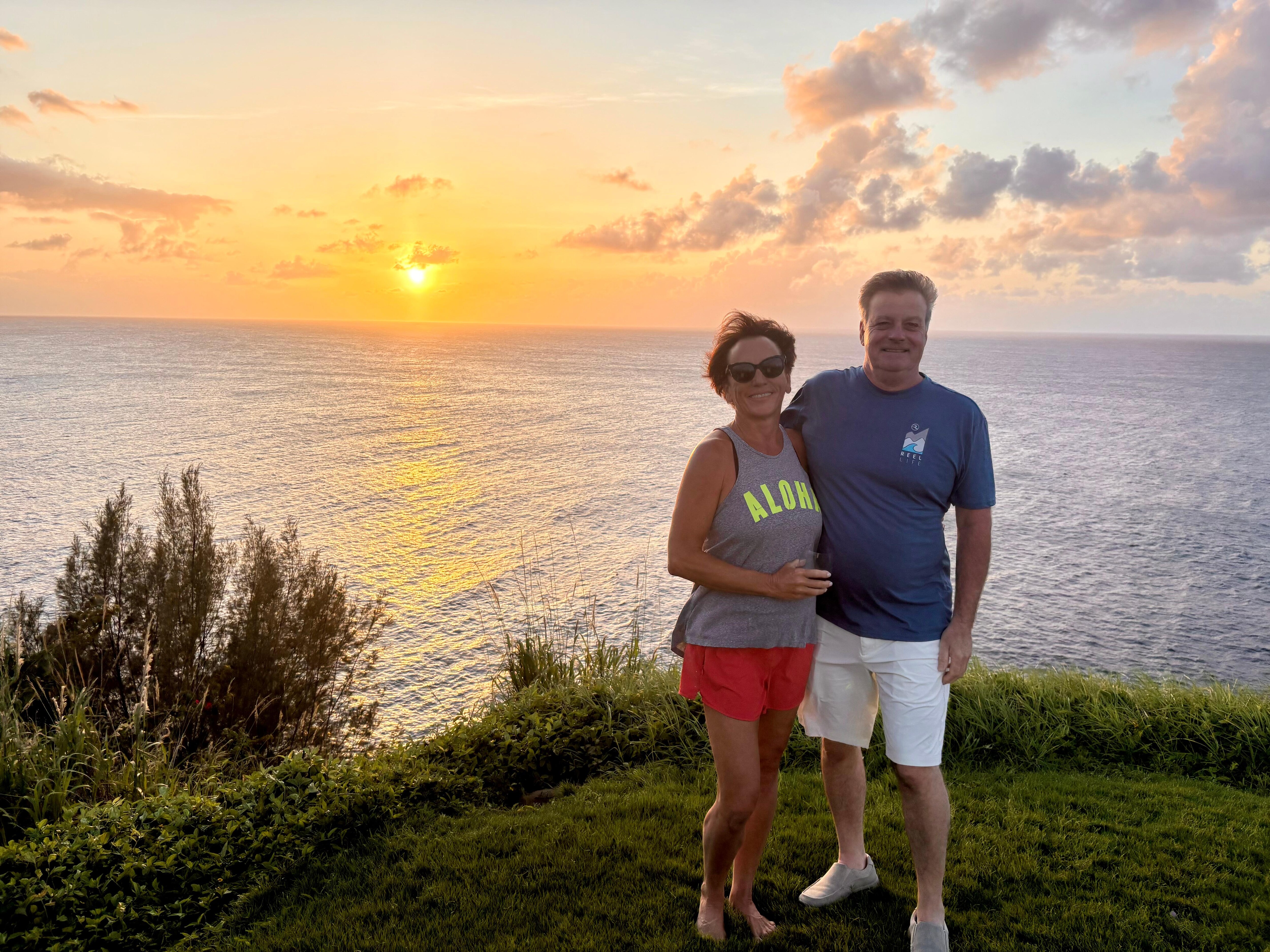 Our sunset from the golf course bluff overlooking the ocean. 