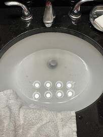 Clogged sink is the only photo I got. All else was abysmal.