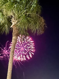 Fireworks across the way by “AJ’s” were fun to watch. That area seemed to be a lively spot and was where the October fishing rodeo weigh-ins were taking place.