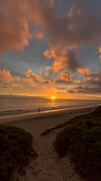 Beautiful sunrise from the beach in front of the house