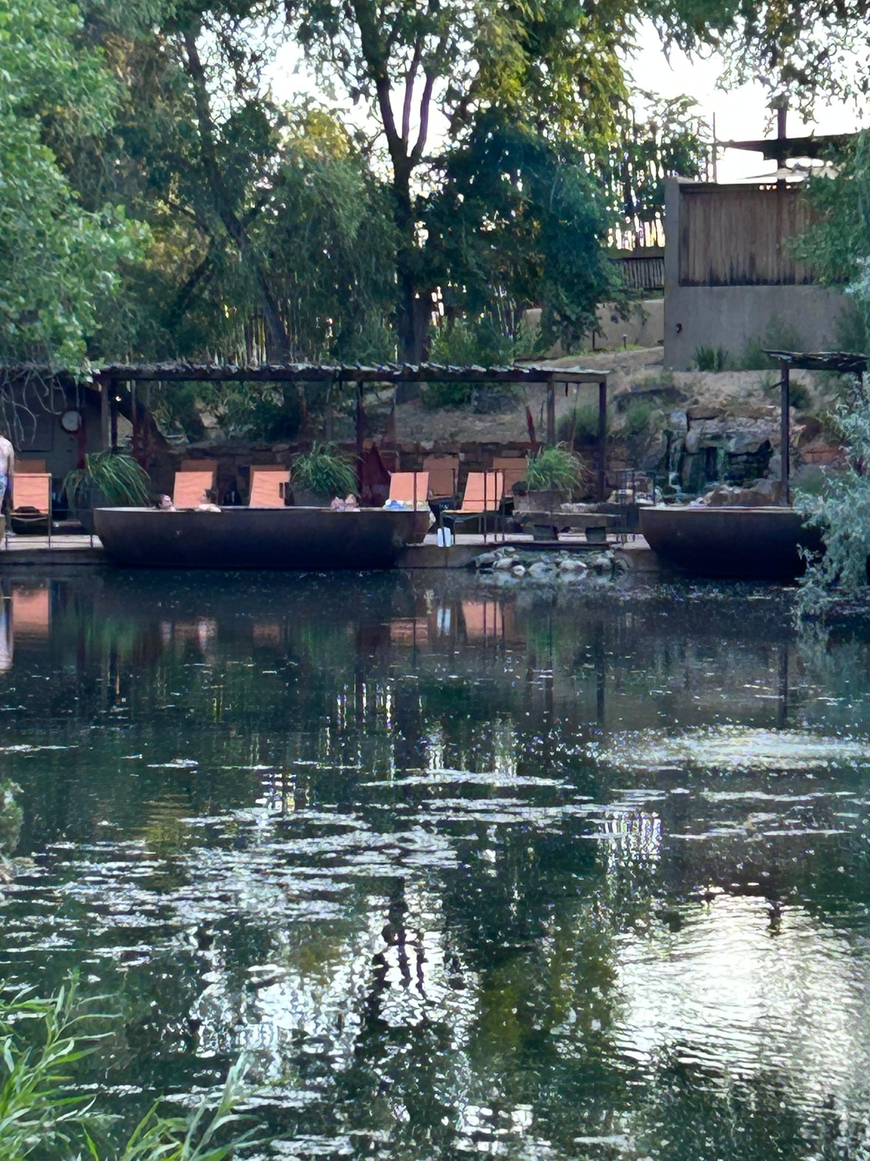 Soak in the mineral pools and rest in the hammocks.