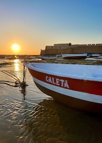 couché de soleil playa de Caléta