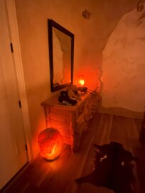 Salt lamps in bedroom - the one was huge!