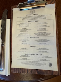 Breakfast menu
