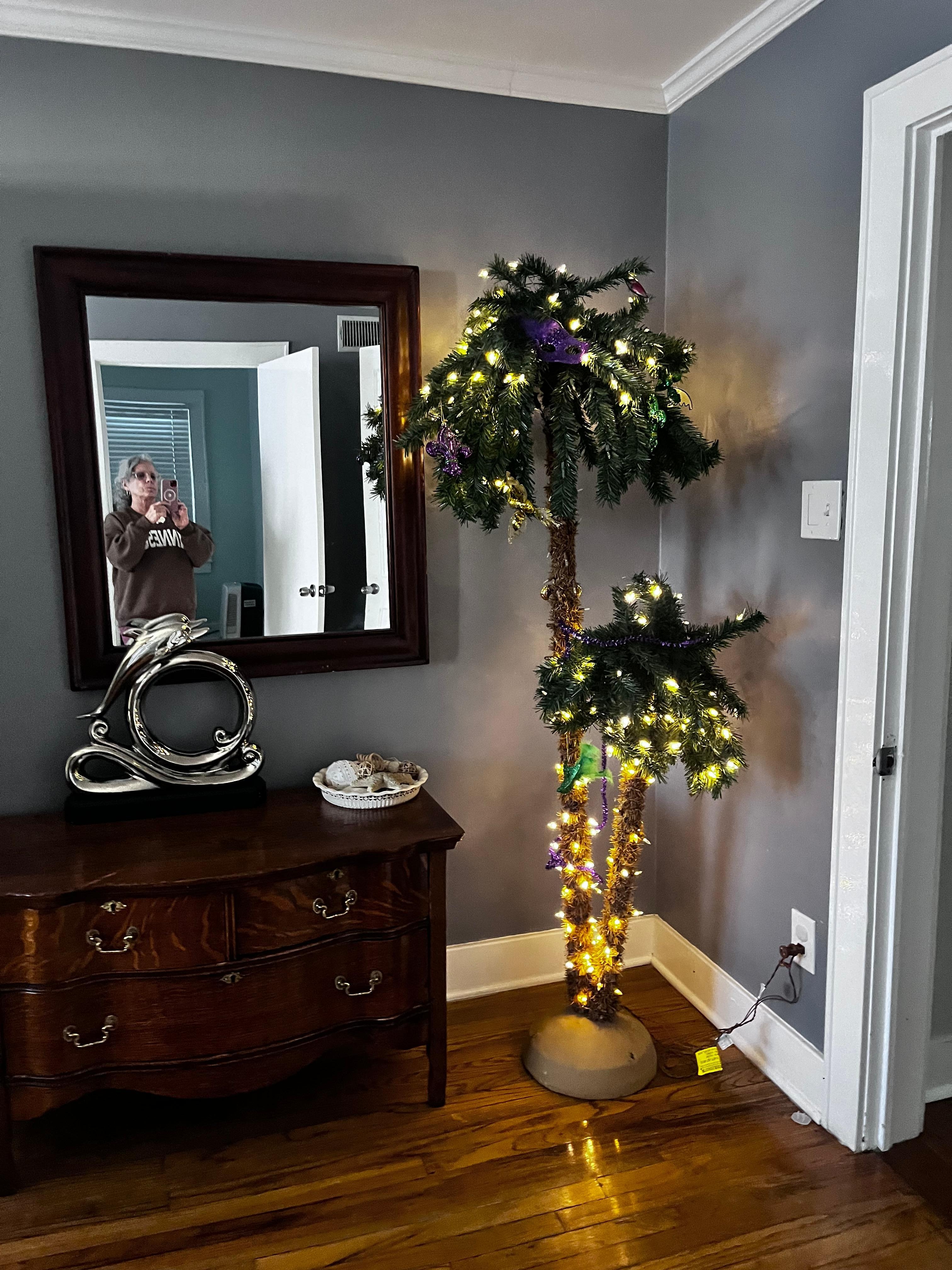 The lighted palm tree in the bedroom was a great added touch