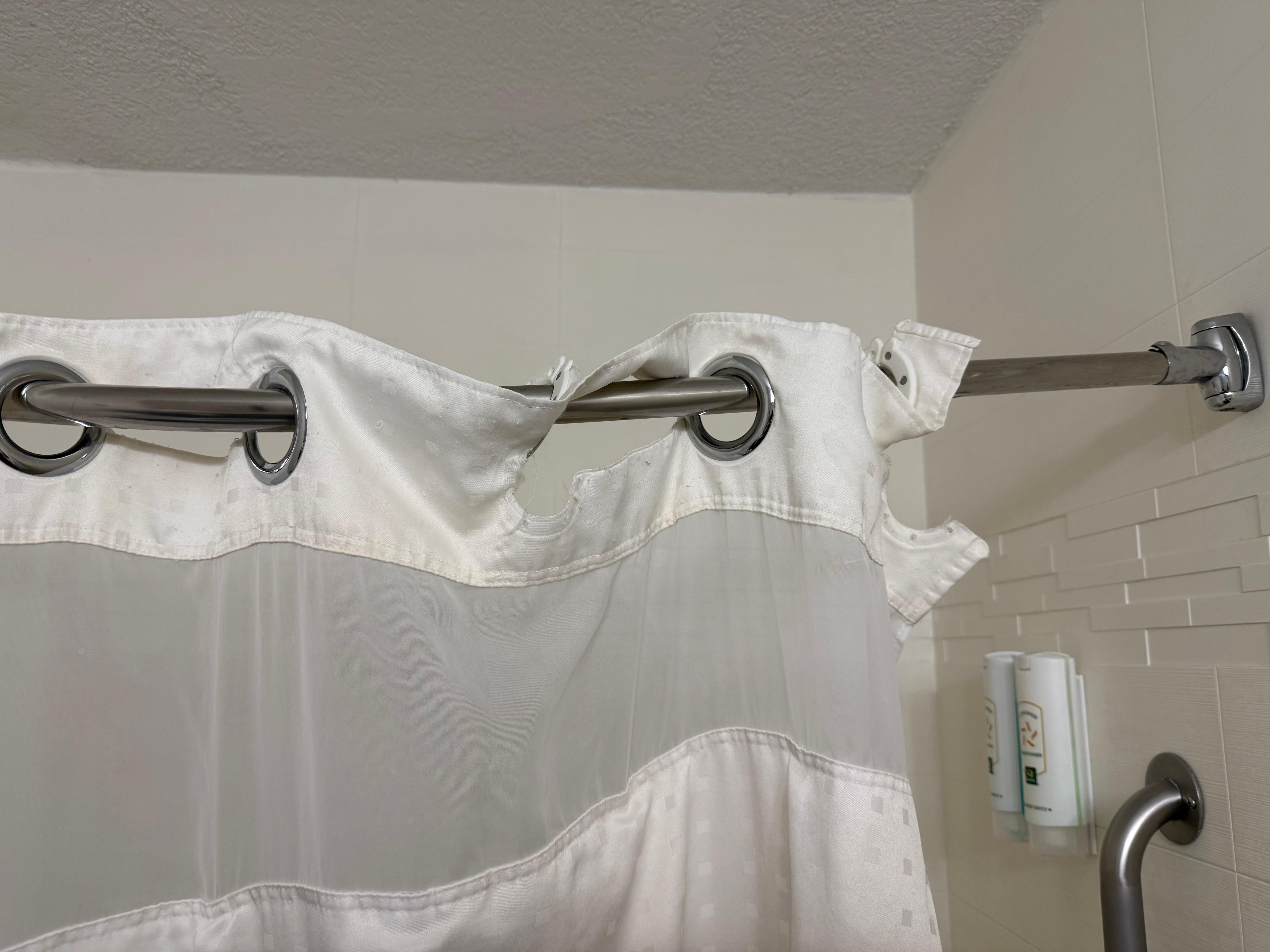 Shower curtain literally falling apart