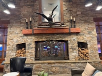 The fireplace in the lobby was always lit!