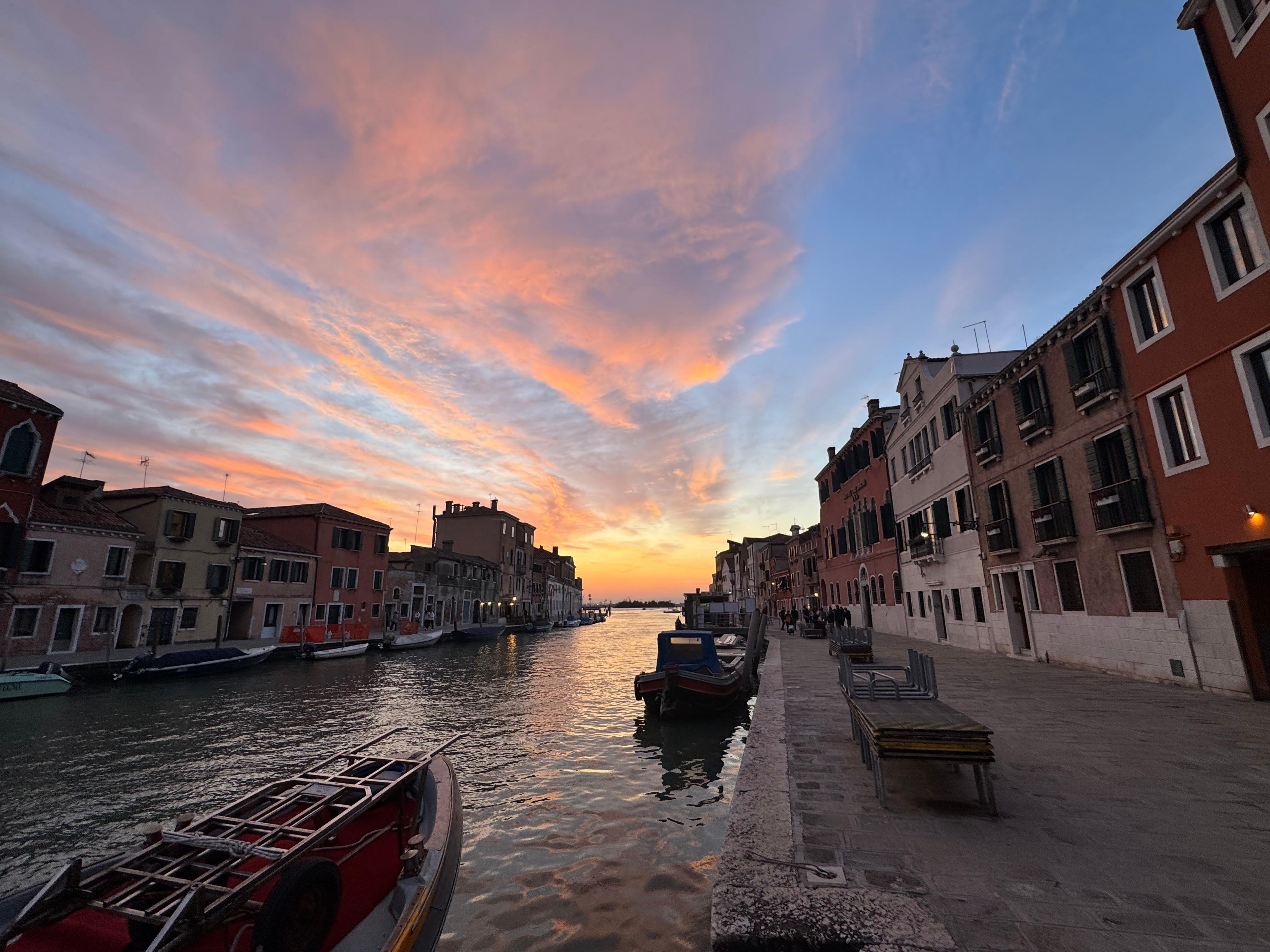 Sunset from the bridge next to the hotel.