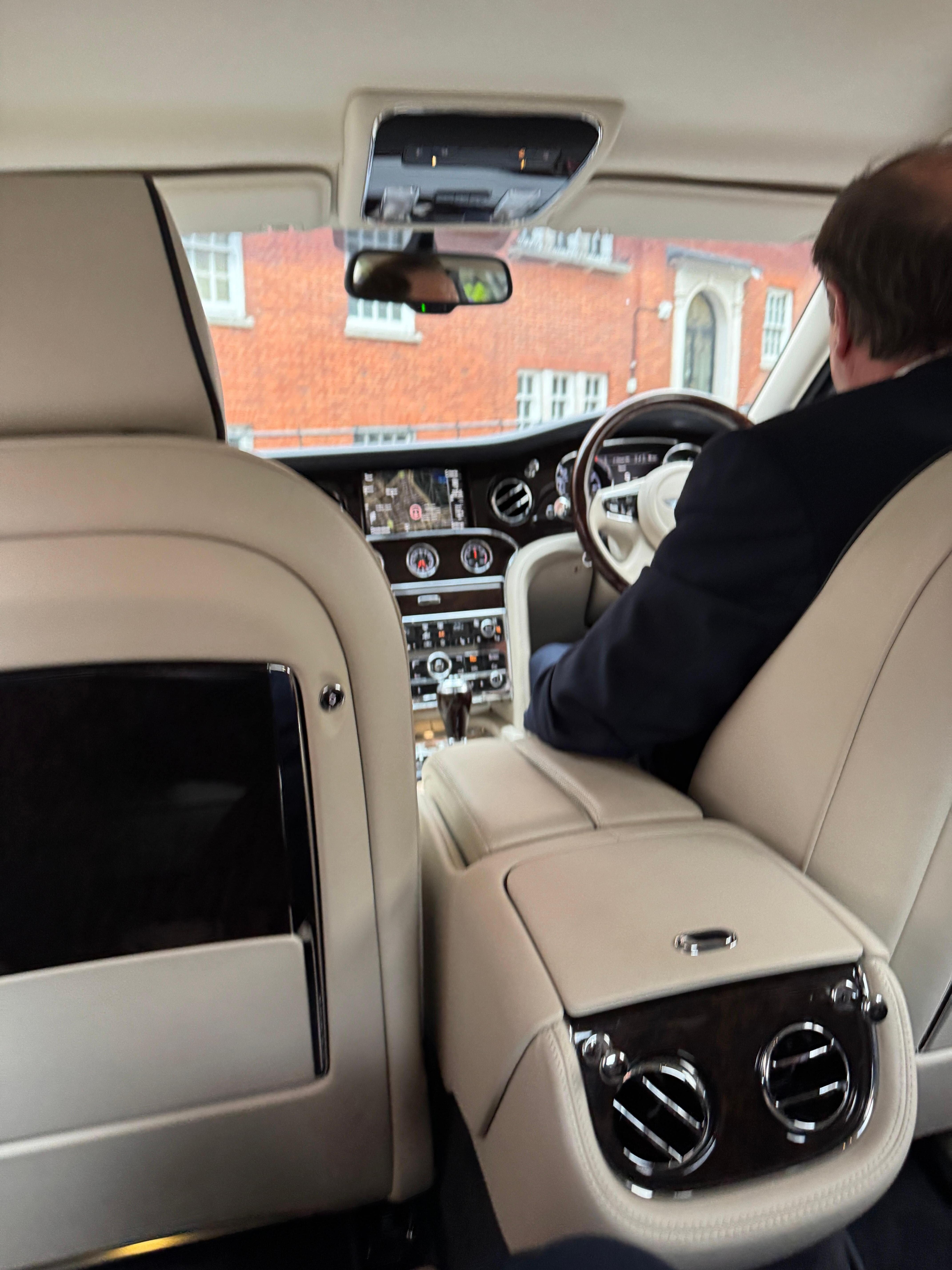 Complimentary ride to dinner in the hotel’s Bentley