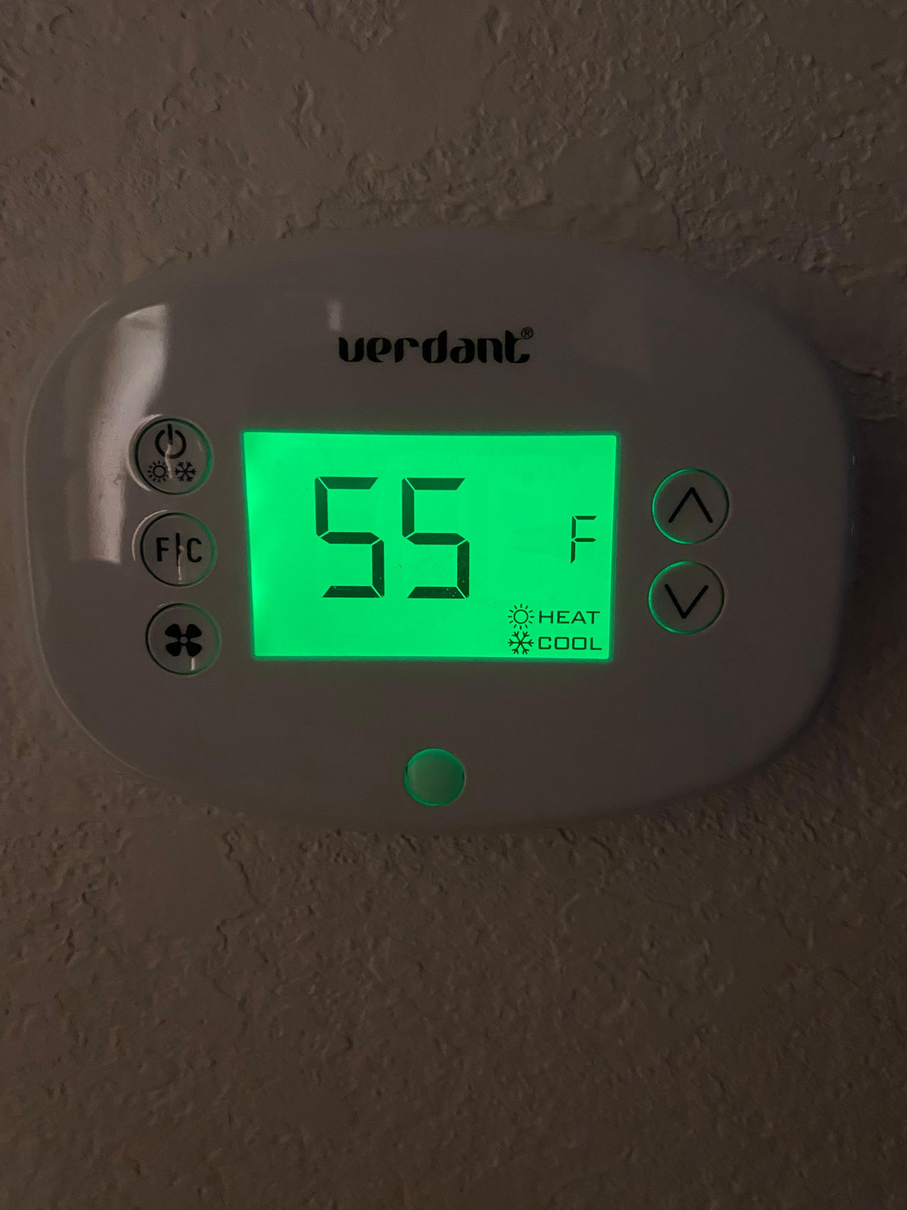 The temp of my room all night 