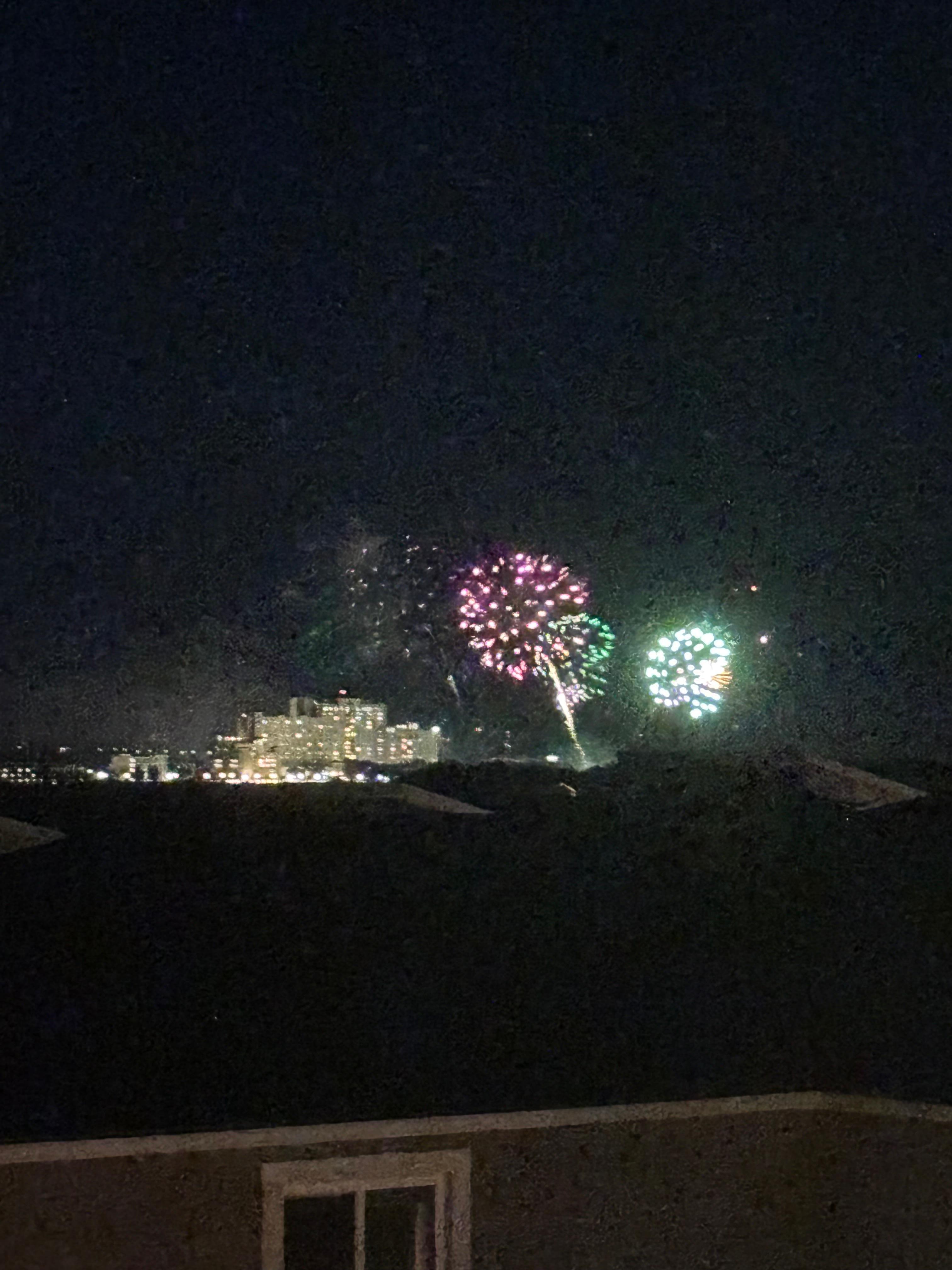 Fireworks at the Omni Hotel- seen from our window!