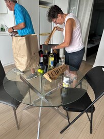 Dining table only had 3 very beaten up chairs