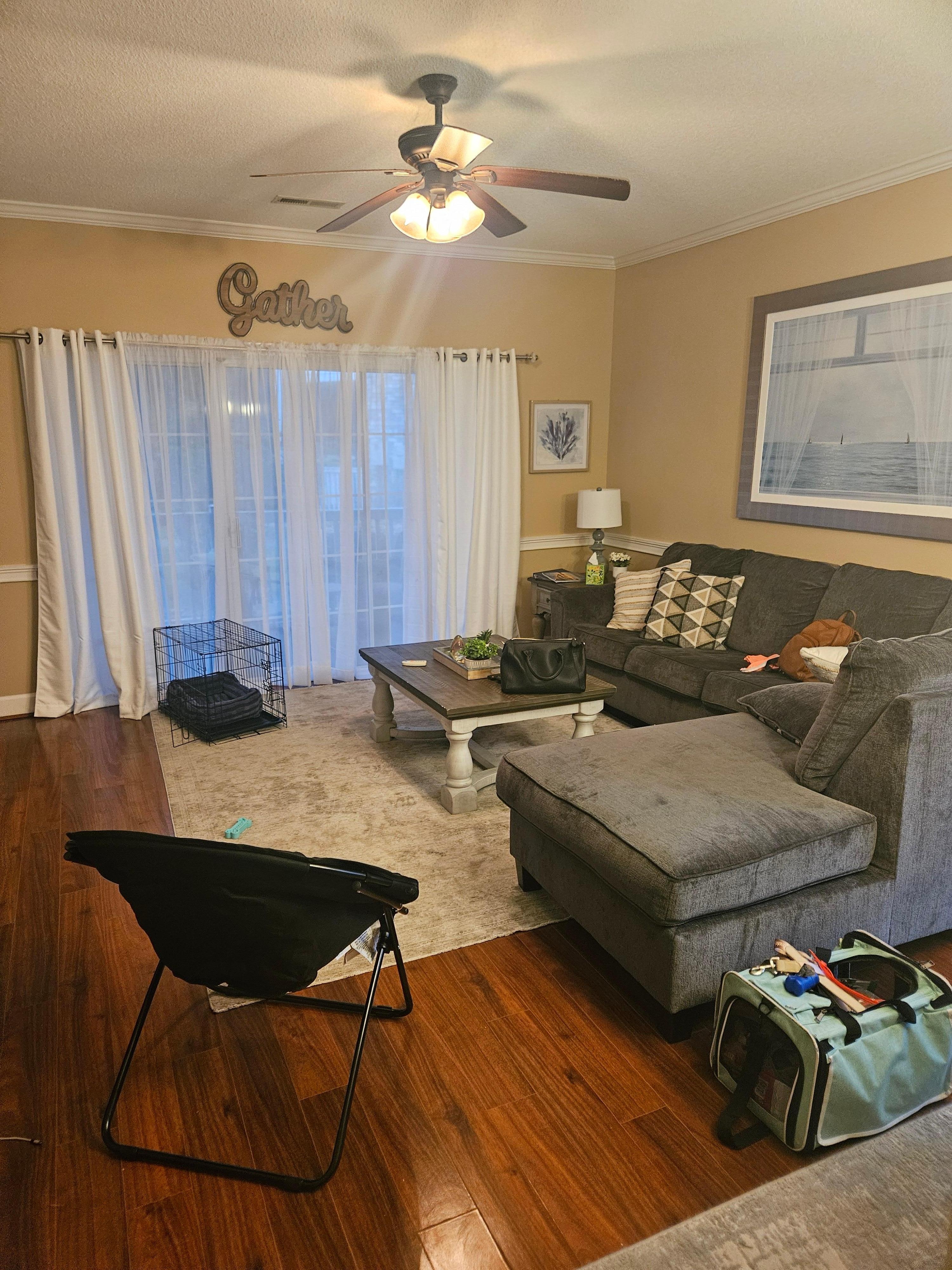 Living room area with my Furbaby's #Jaydechair reflected. 