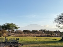 View of Mount Kilimanjaro from the Amboseli Sopa Lodge.