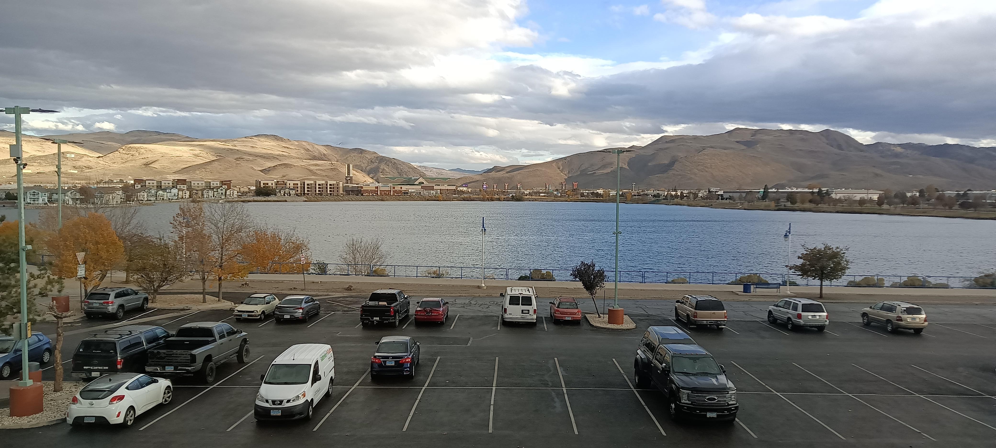 The view from my room. I needed to close the window blinds at night because the parking lot lights were very bright.