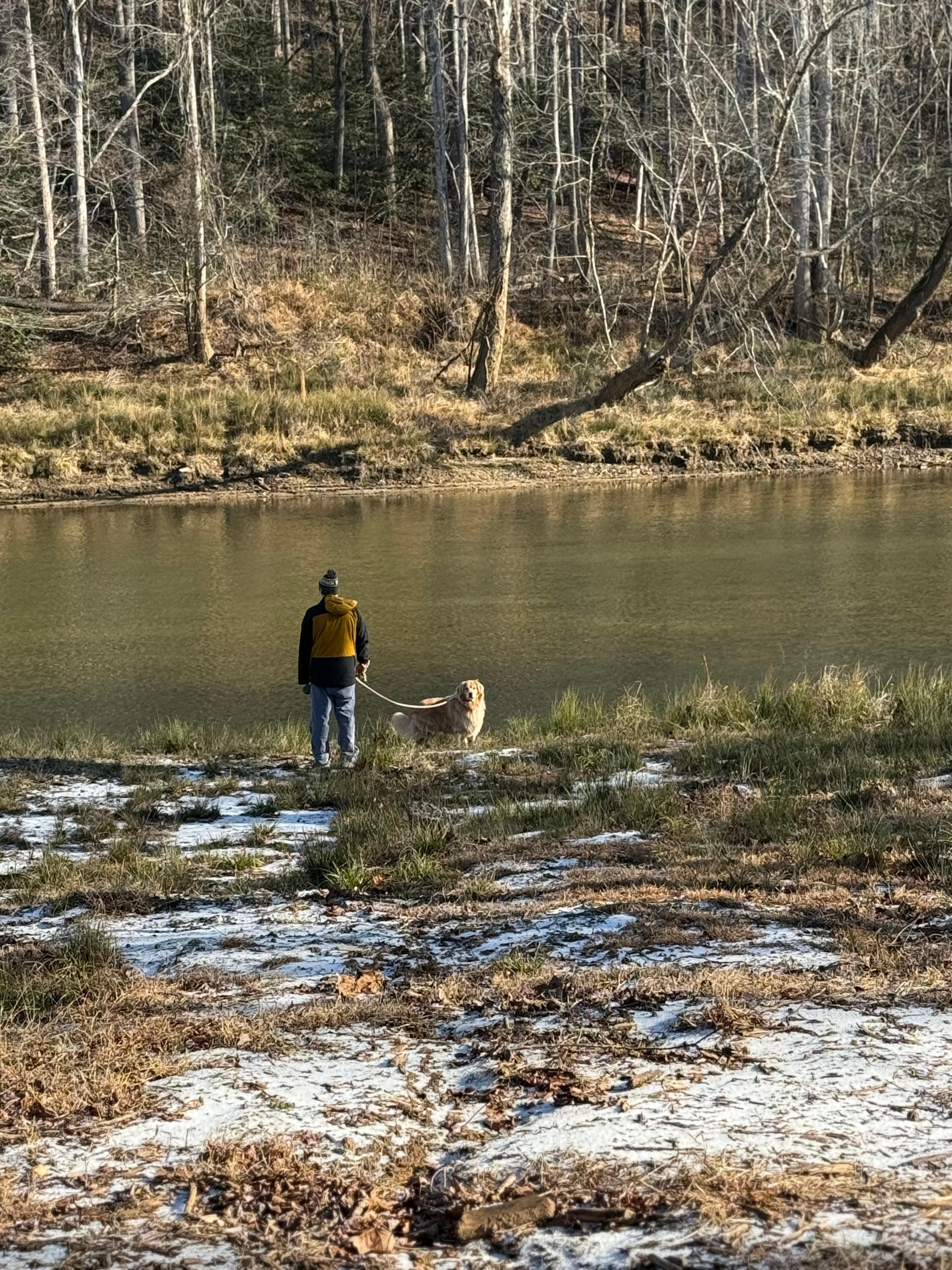 Great view of the river! Even had a little snow! 