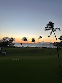Balcony view at sunset.