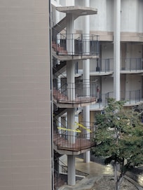 Stairs blocked off because they are unsafe. The doors wouldn't shut. However the staff was very polite and nice.