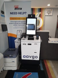 At first I did not realize that the aavgo machine was a second (remote) clerk, until the person on screen said, "I can help you here!" I went back later to take this photo. Lol!