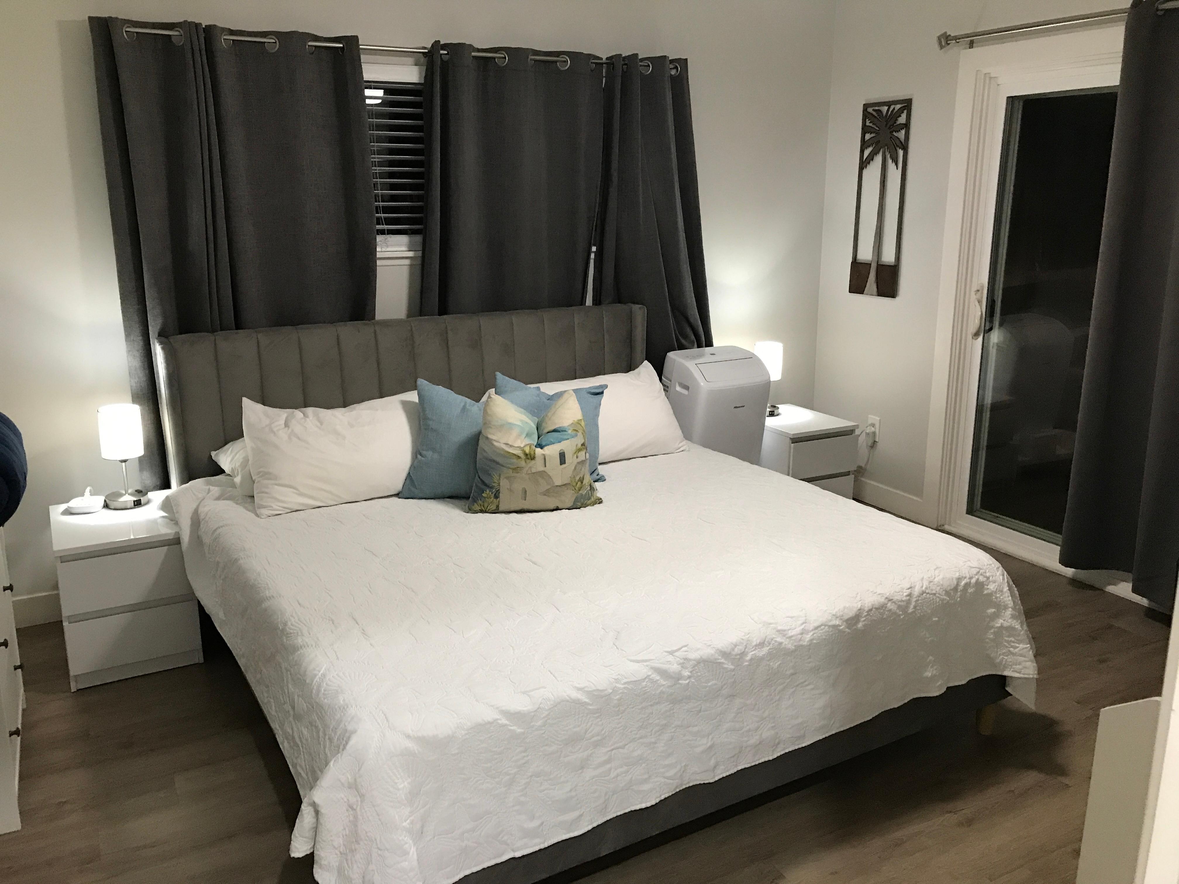 Master bed with portable AC