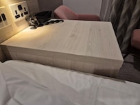 This was the dangerous thing put pillow between the edge of the table,to prevent banging my head during the night