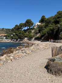 Der Weg zum Bäcker, am Strand entlang.
