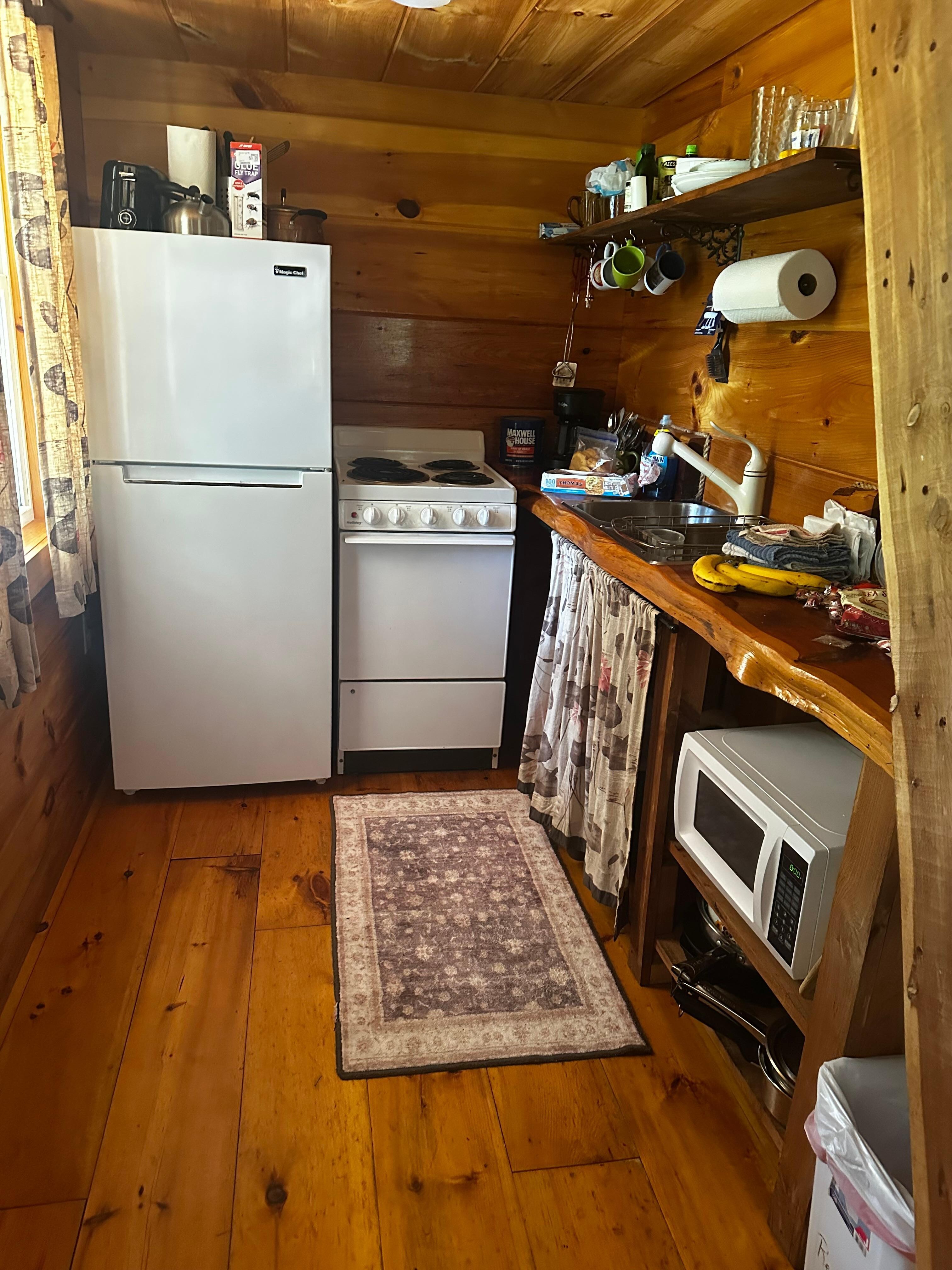 The kitchen area