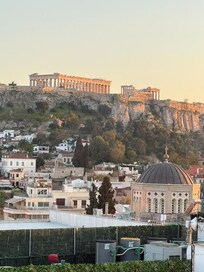View of the Parthenon from the rooftop bar