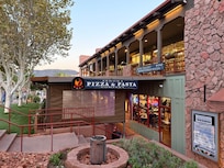 The shops and restaurants