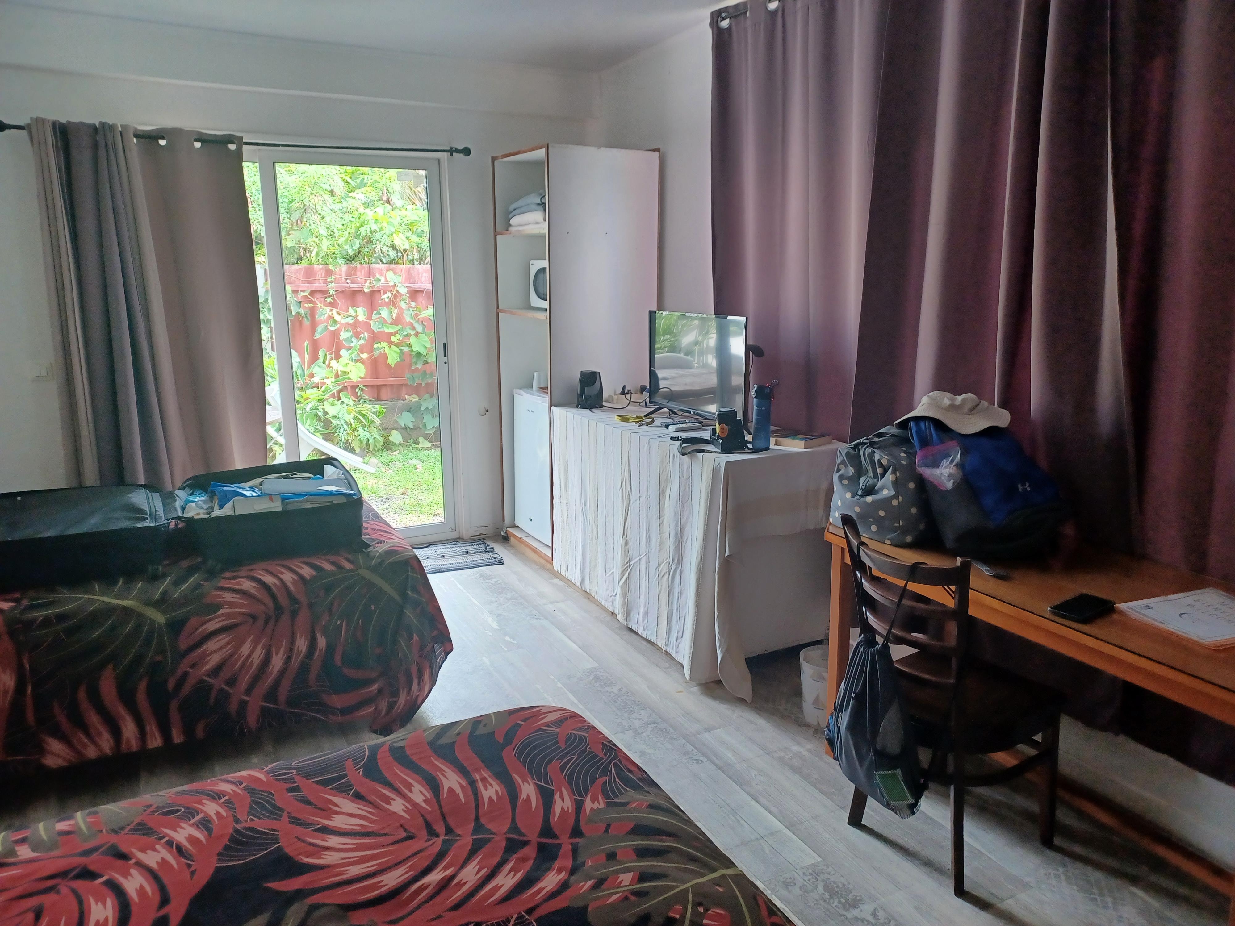 View of room from bathroom door 