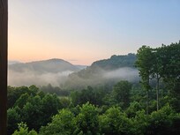 Sunrise, from the spacious back deck.