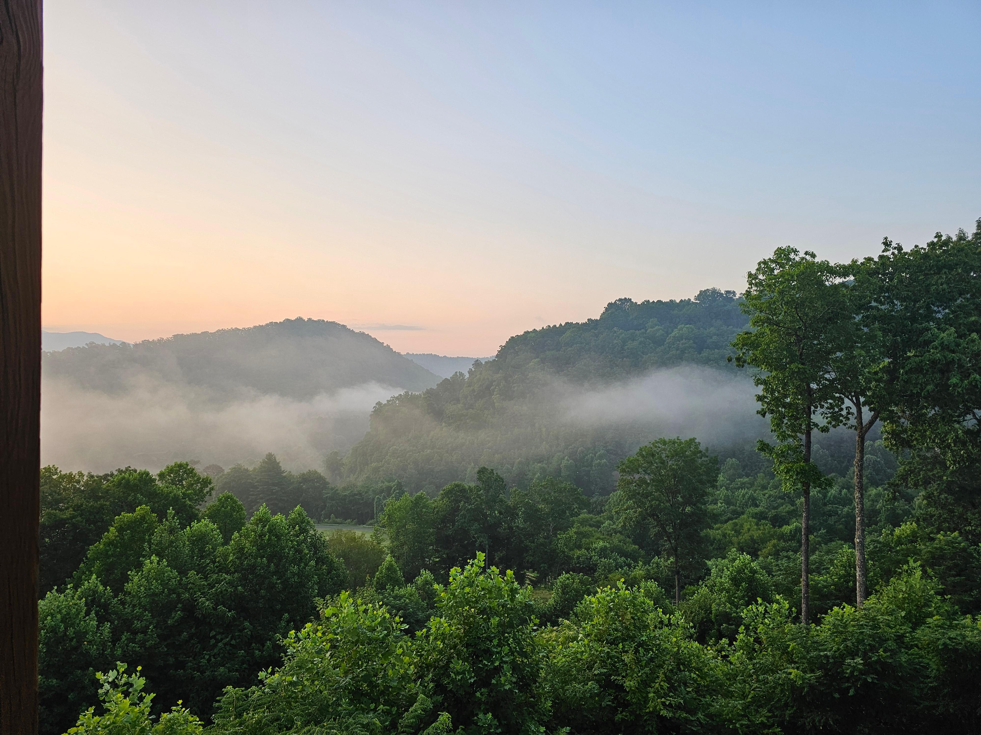 Sunrise, from the spacious  back deck.