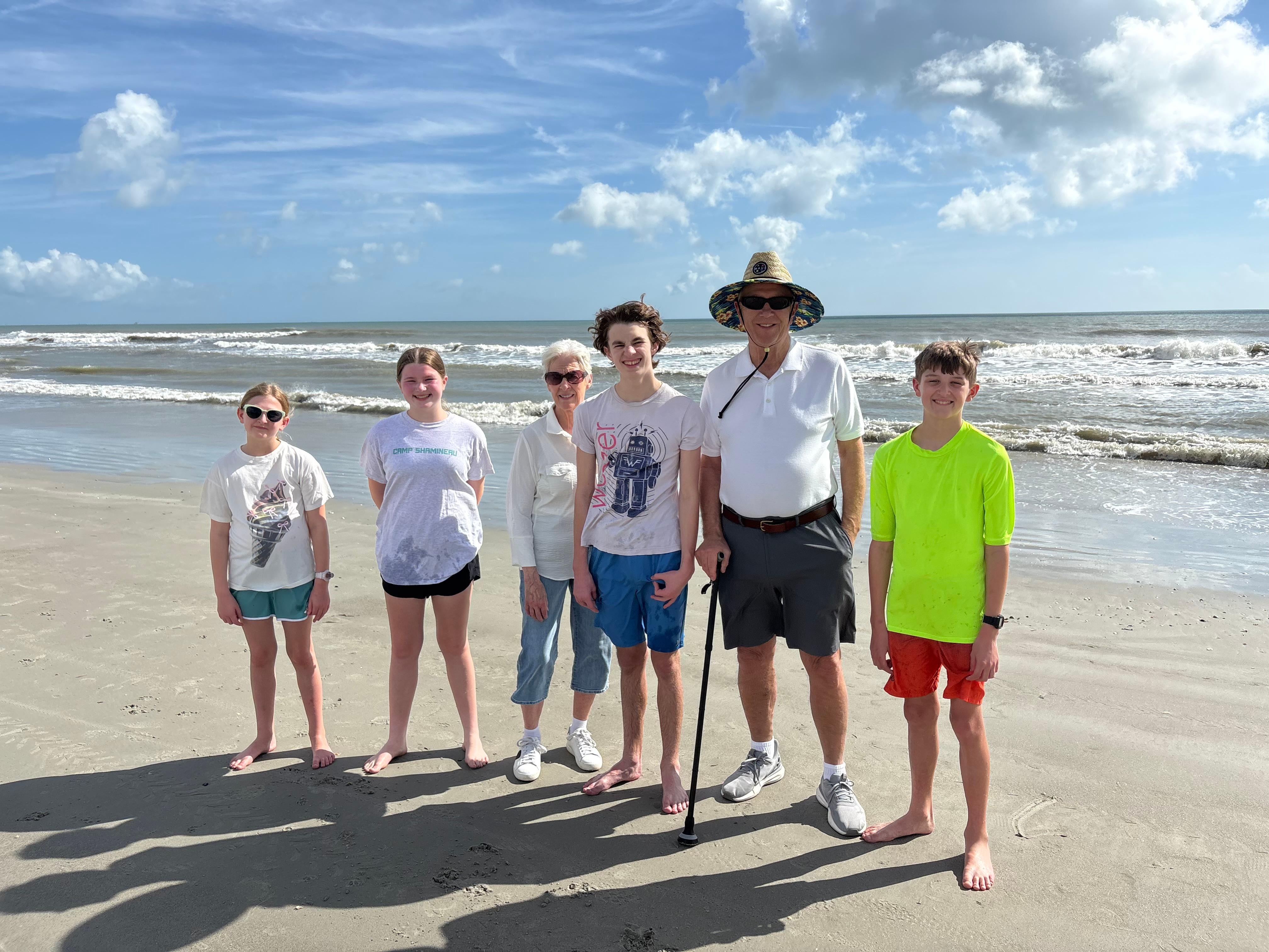 Beach walk with grandpa 