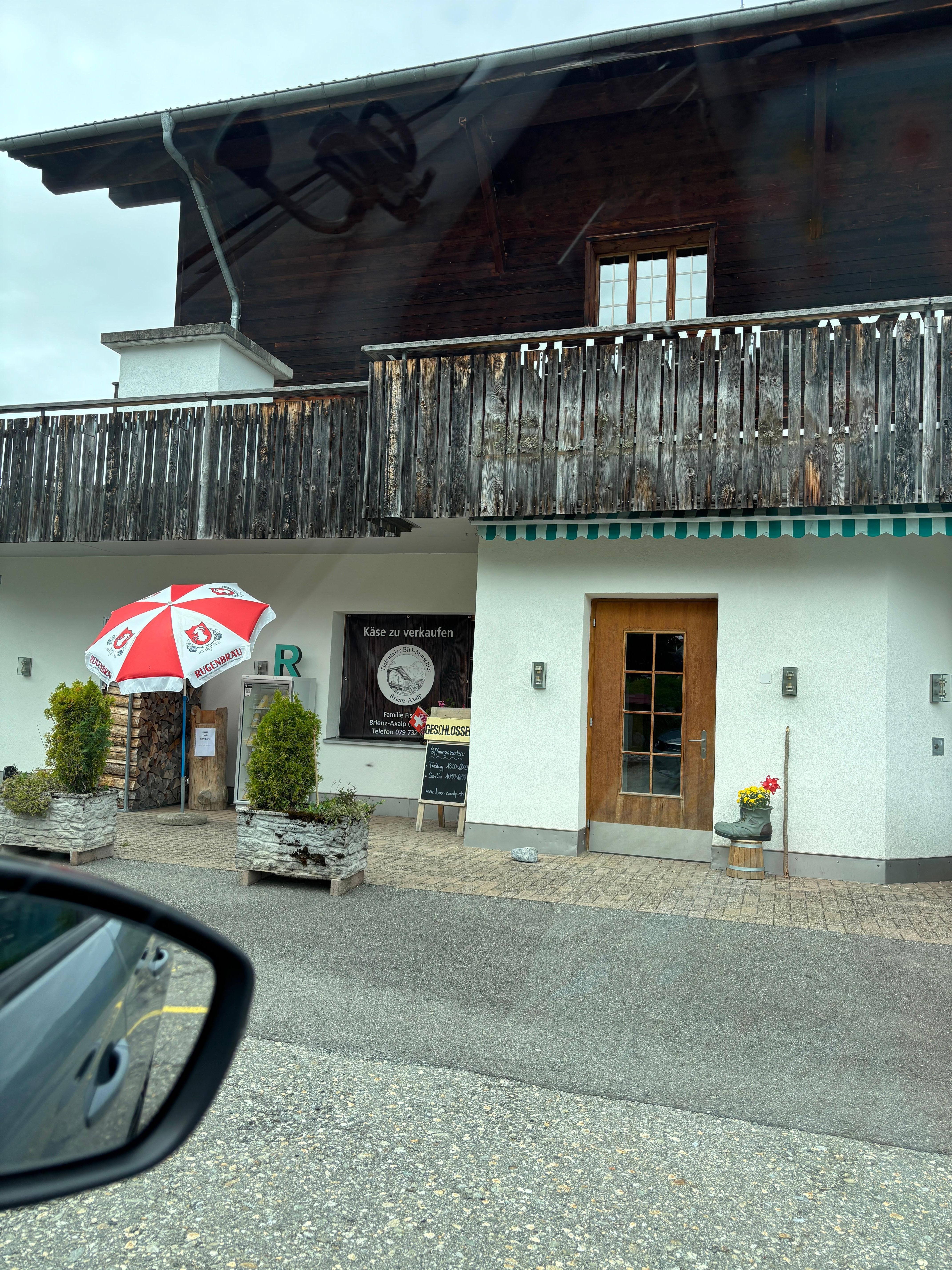 The cute restaurant on the way up to Axalp. Swiss food!