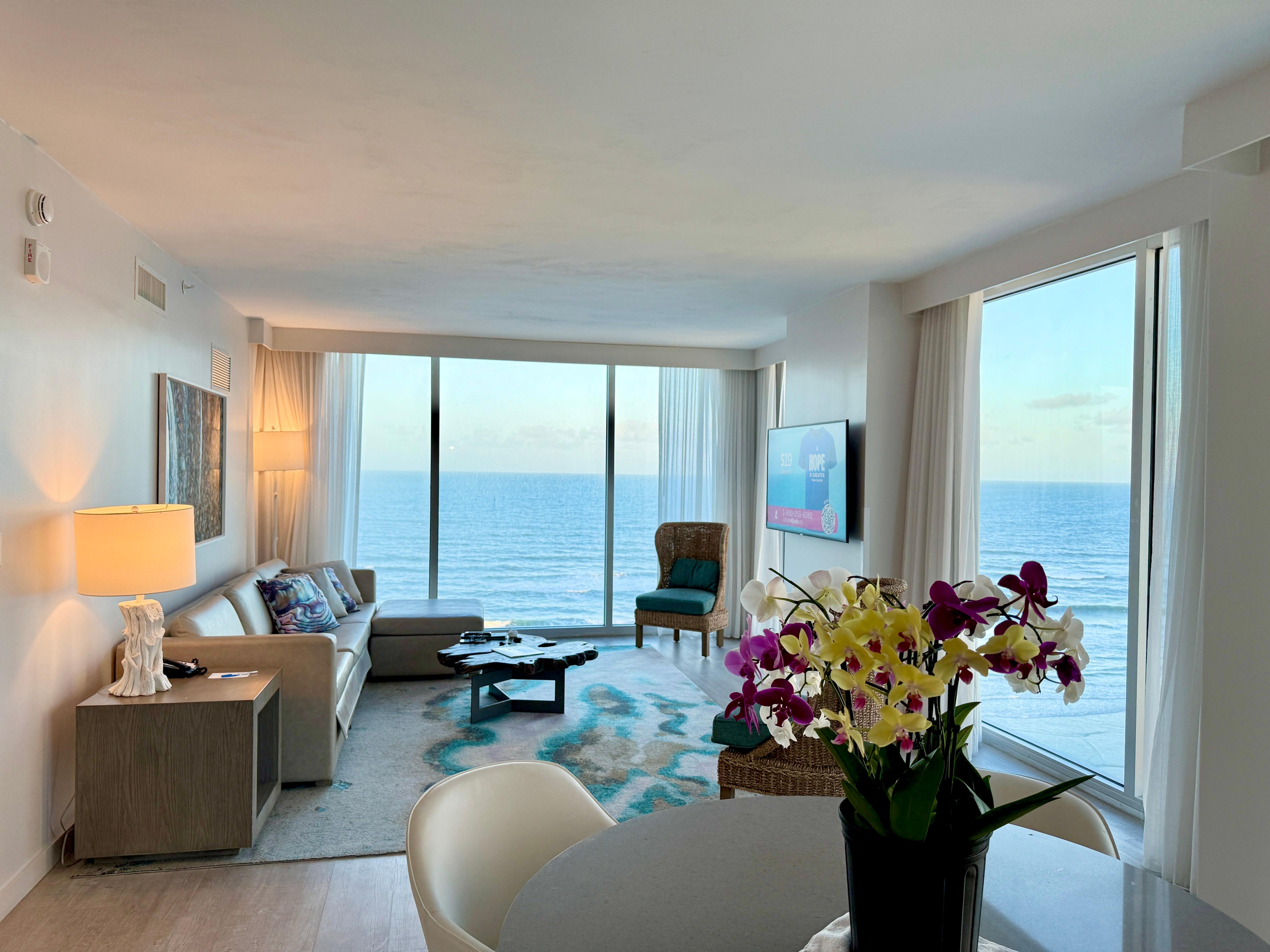 I brought the orchids, which fit perfectly with the decor. The panoramic views were absolutely breathtaking.