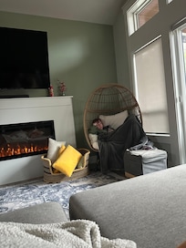 This corner “egg chair” was a popular spot to chillax 🤍